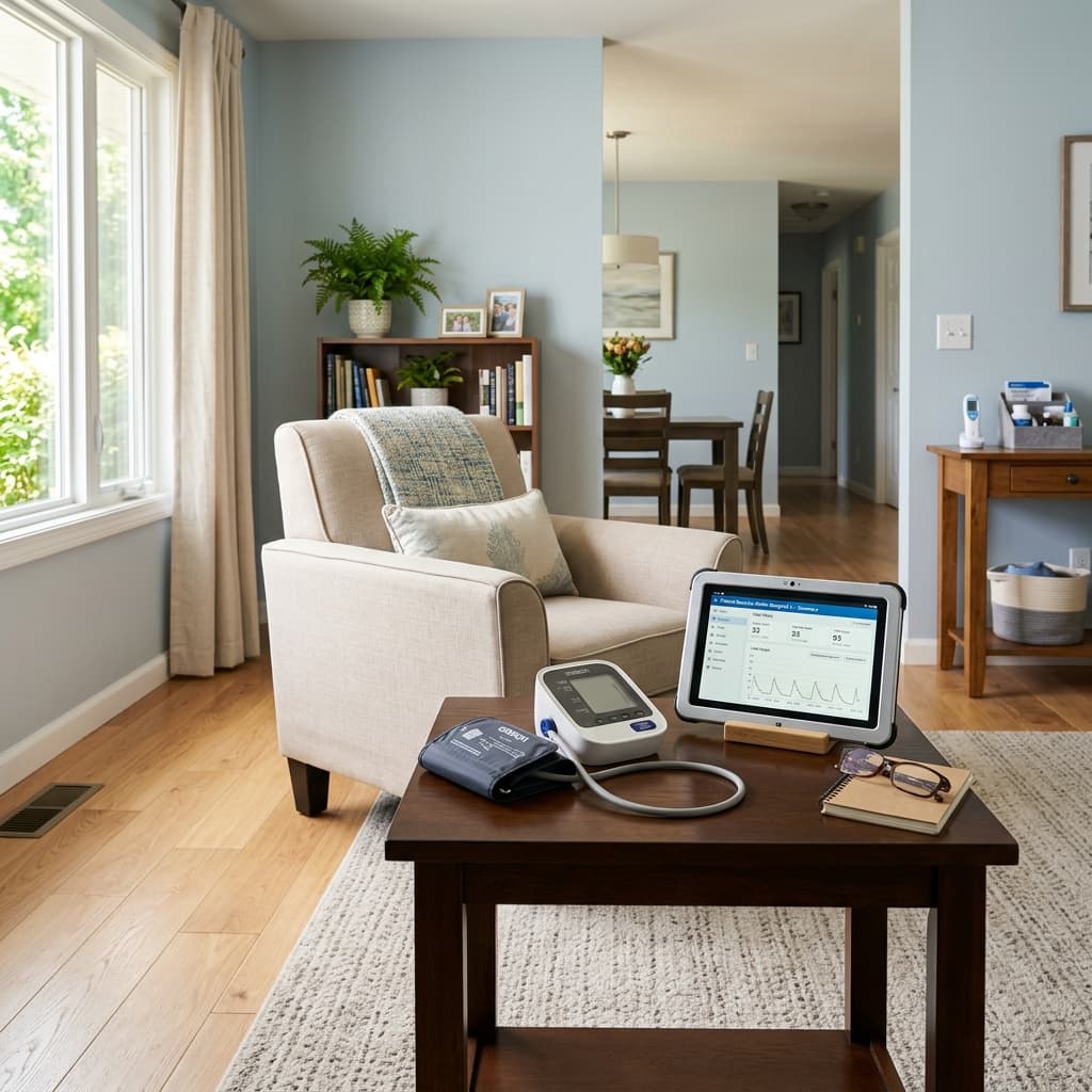 Home health care environment representing in-home settings where recruited caregivers deliver patient care