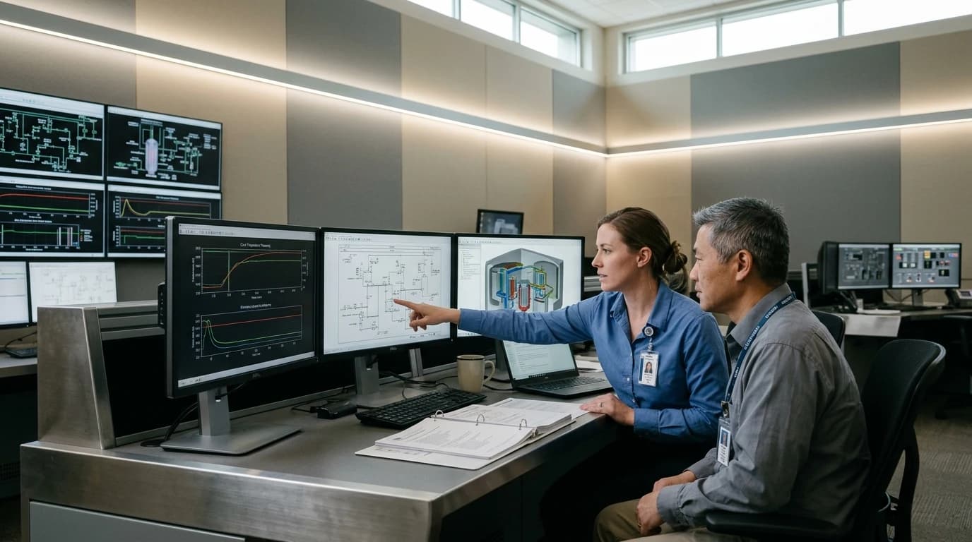 Advanced nuclear control room simulator and engineering technical review center