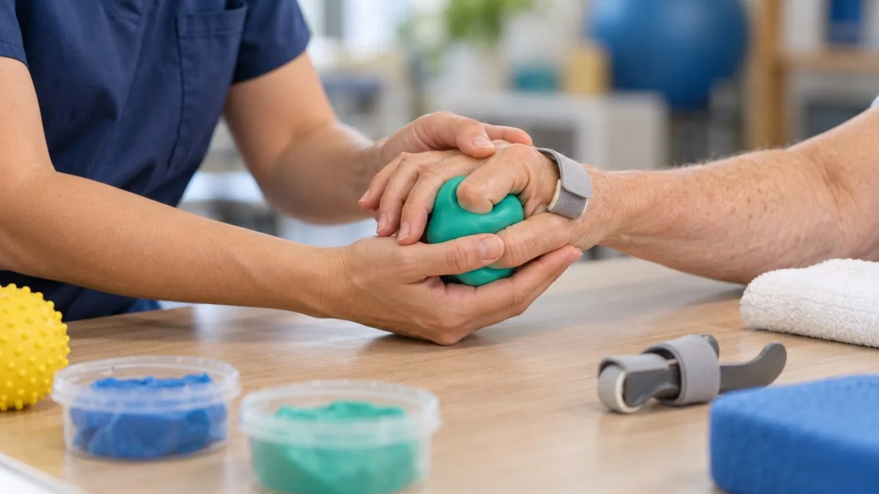 Occupational therapist doing a hand therapy session, occupational therapist recruiter for outpatient practices